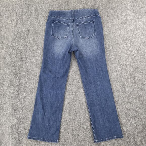 Soft Surroundings Jeans Womens Petite Medium Blue Pull On Straight Stretch Denim - Picture 3 of 16